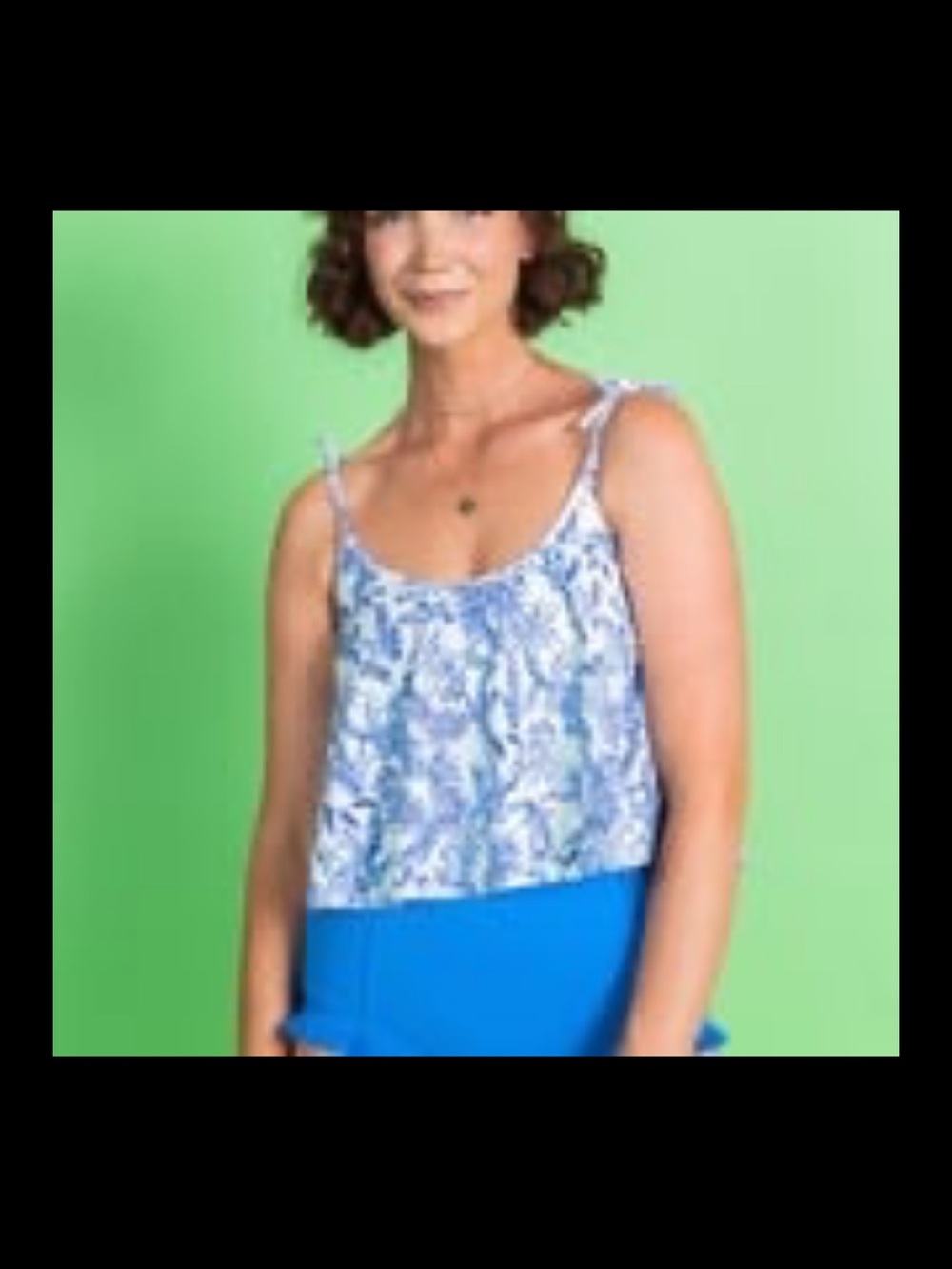 Kortni Jeane Blue Floral Tie-Strap top
